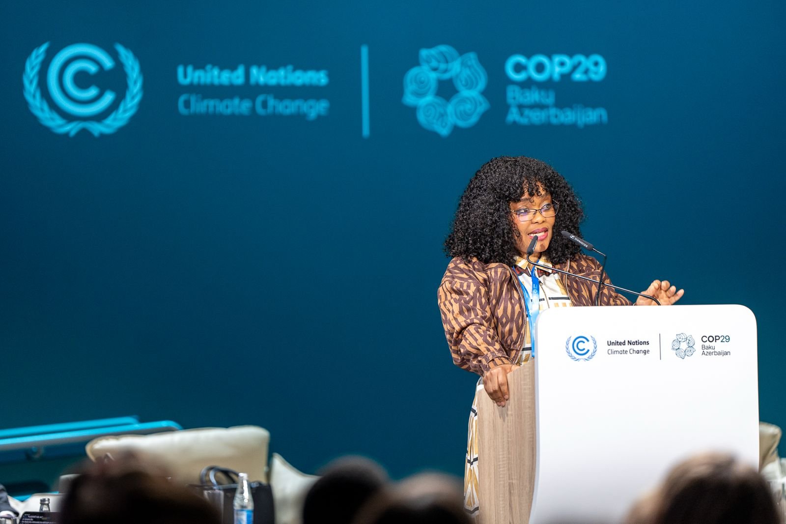 Dr Bonahis Oko speaking at a professional sustainability event